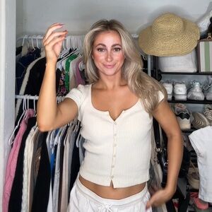 Brandy button up top